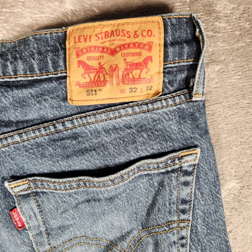 Levi's 511 Slim Fit Jeans Mens 32x32 Blue Excellent Stretch Denim‎ 04511-3402